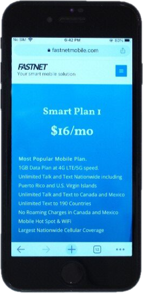 Smart Phone 1GB cellular plan